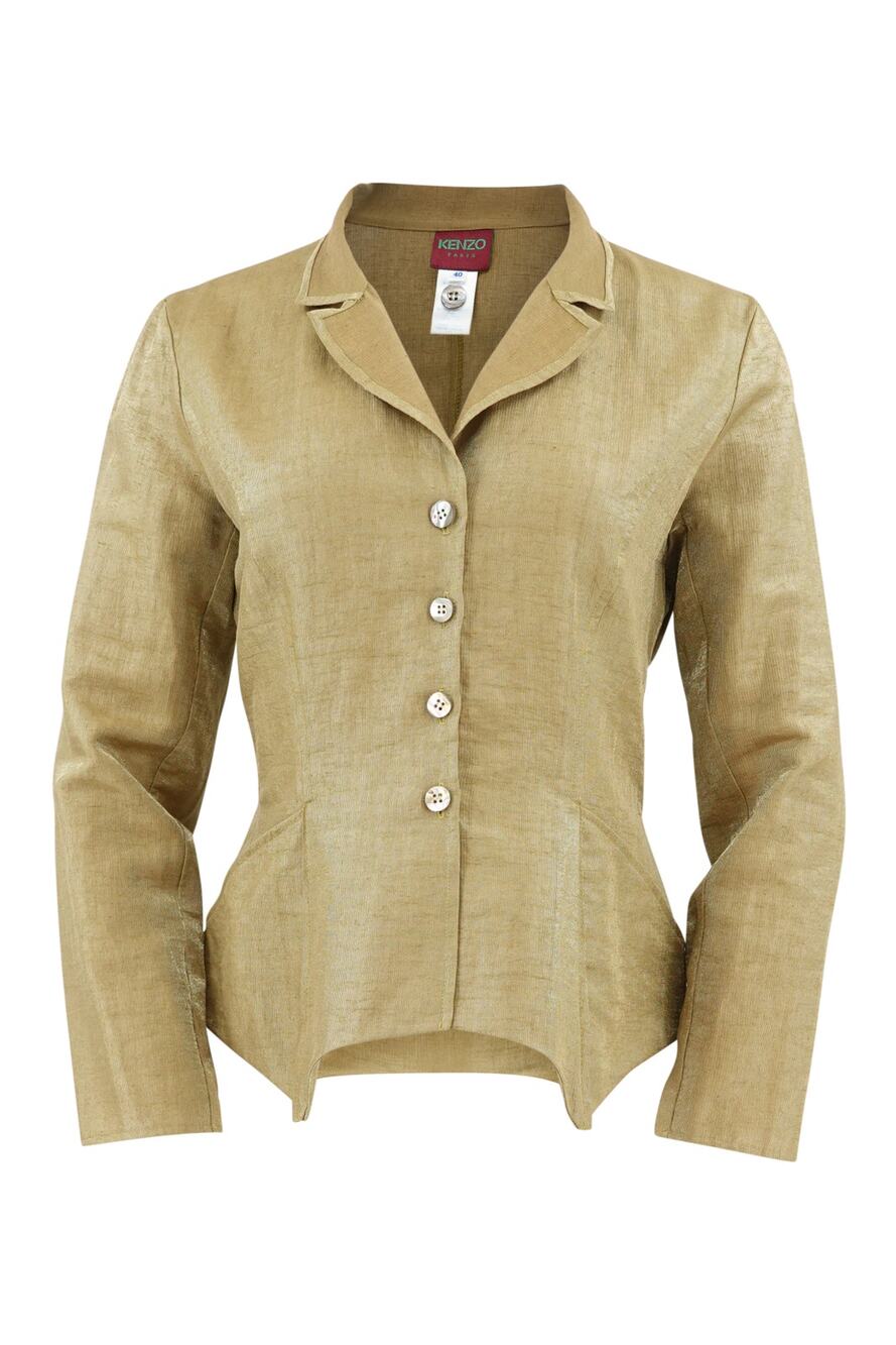 Kenzo Paris Vintage 1990s Gold Metallic Linen Jacket
